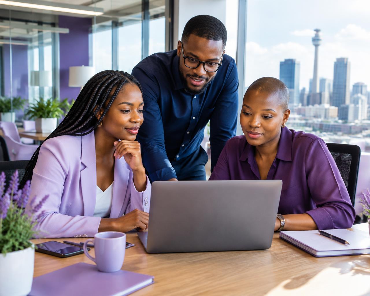 A South African team collaborating on financial software
